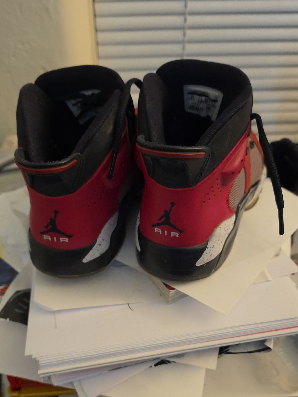 Jordan Kids' Red and Black High-Top Sneakers